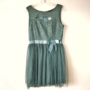 NEW‎ Spa Blue Papaya Large Lace Tulle Dress Sleeveless Scoop Neck New With Tags